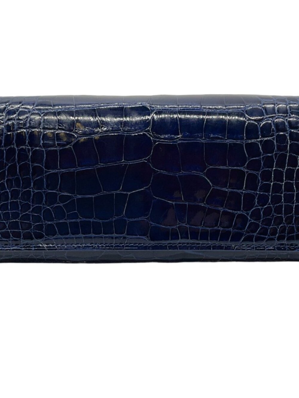 Kwanpen Navy Blue Alligator Continental Wallet